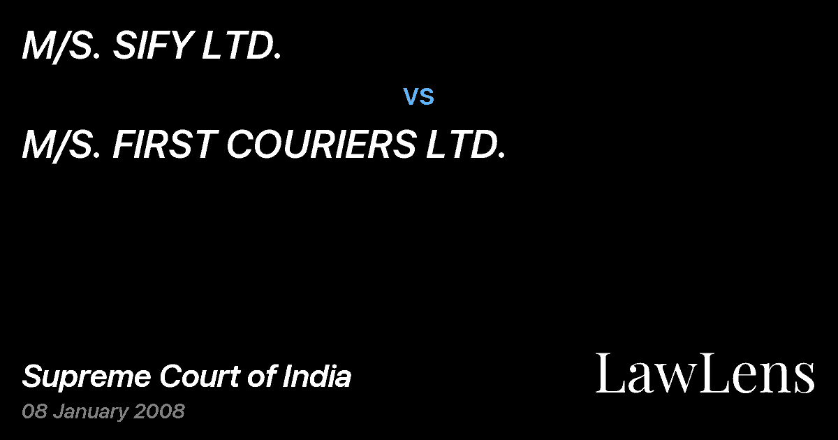 Preview image for M/S. SIFY LTD. vs. M/S. FIRST COURIERS LTD.