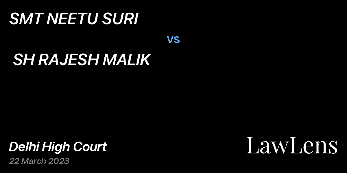 Preview image for SMT NEETU SURI  vs.  SH RAJESH MALIK