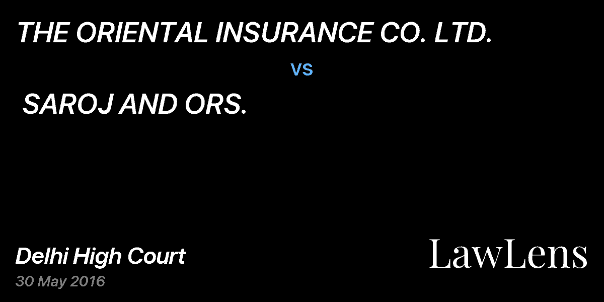 Preview image for THE ORIENTAL INSURANCE CO. LTD.  vs.  SAROJ AND ORS.