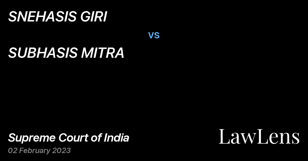 Preview image for SNEHASIS GIRI vs. SUBHASIS MITRA