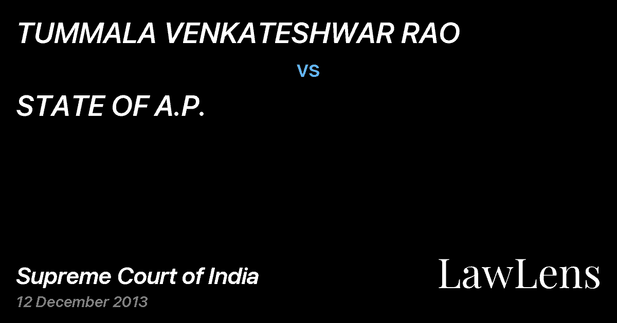 Preview image for TUMMALA VENKATESHWAR RAO vs. STATE OF A.P.