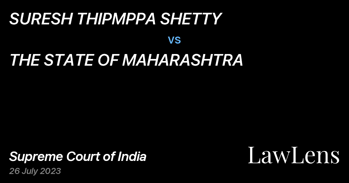 Preview image for SURESH THIPMPPA SHETTY vs. THE STATE OF MAHARASHTRA