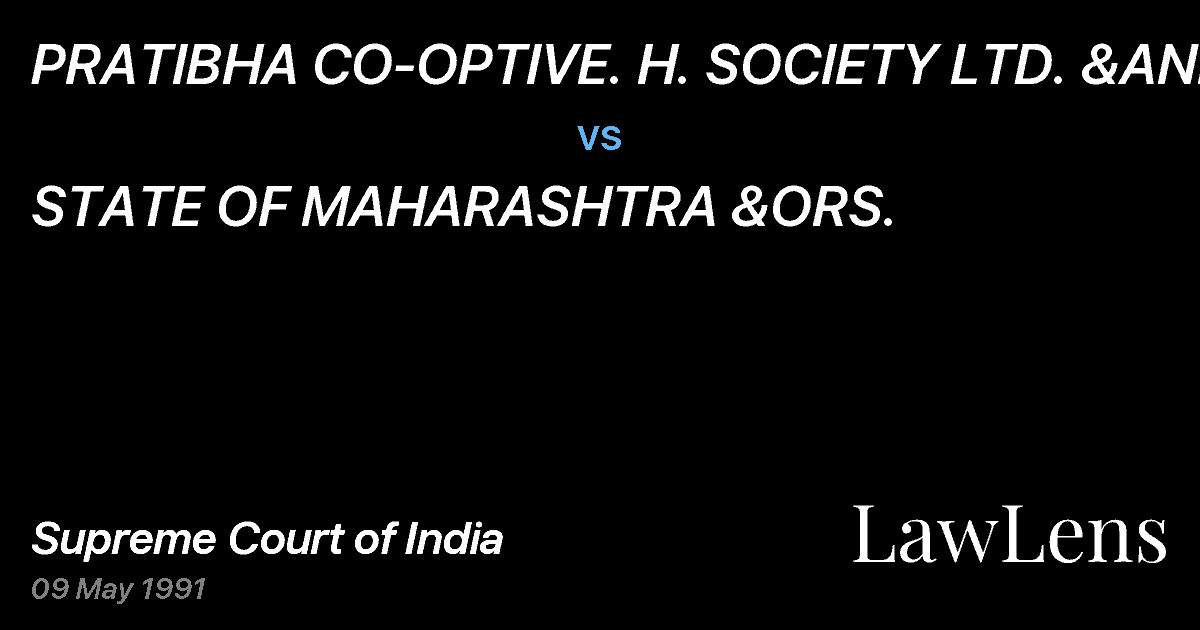 Preview image for PRATIBHA CO-OPTIVE. H. SOCIETY LTD. &ANR vs. STATE OF MAHARASHTRA &ORS.