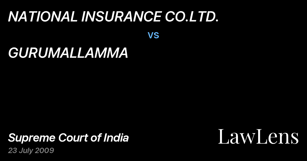 Preview image for NATIONAL INSURANCE CO.LTD. vs. GURUMALLAMMA