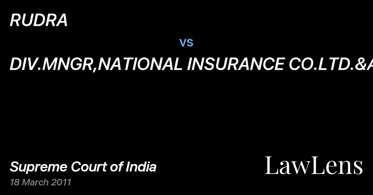 Preview image for RUDRA vs. DIV.MNGR,NATIONAL INSURANCE CO.LTD.&ANR.