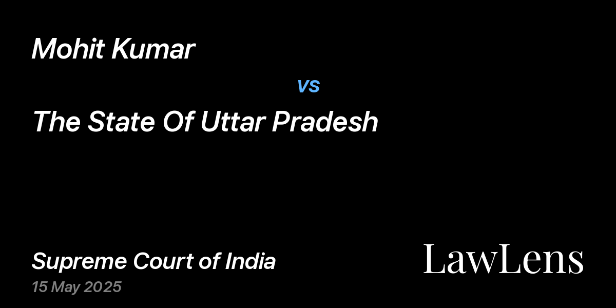 Preview image for Mohit Kumar vs. The State Of Uttar Pradesh