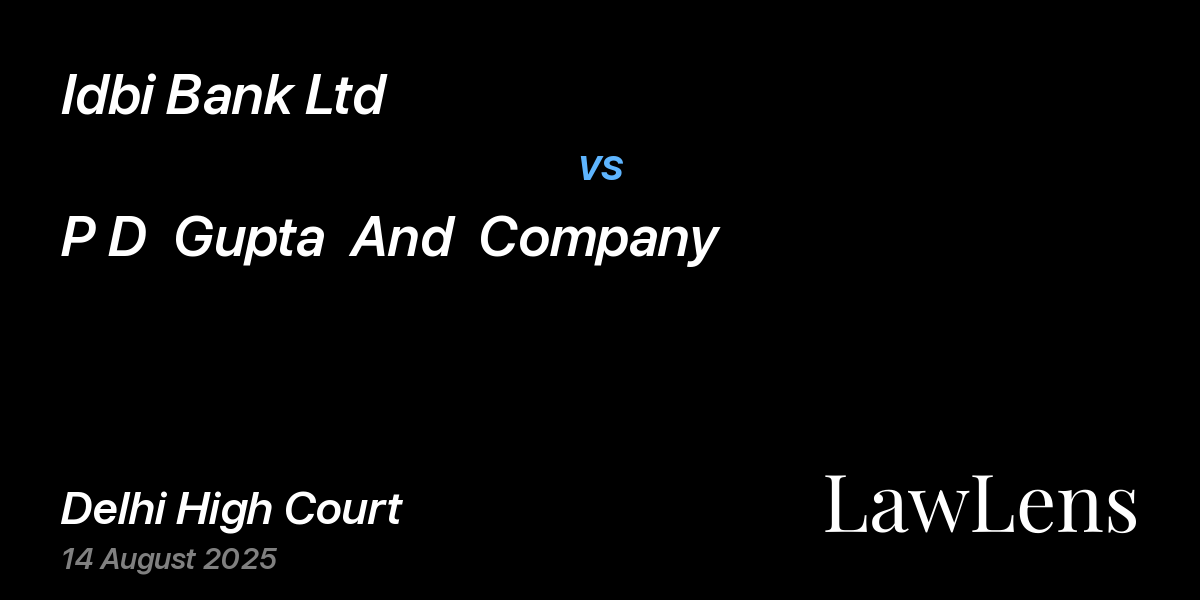 Preview image for Idbi Bank Ltd vs. P D  Gupta  And  Company