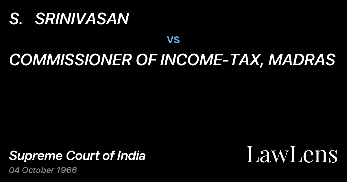 Preview image for S.   SRINIVASAN vs. COMMISSIONER OF INCOME-TAX, MADRAS