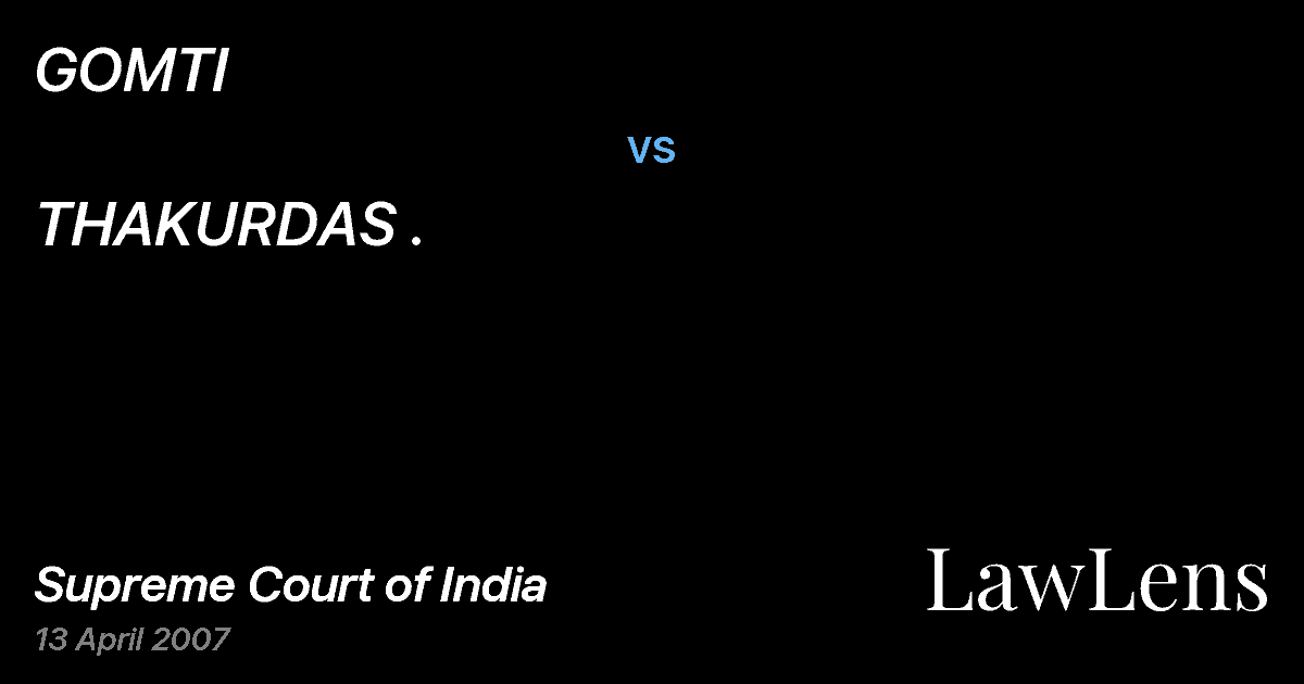 Preview image for GOMTI vs. THAKURDAS .