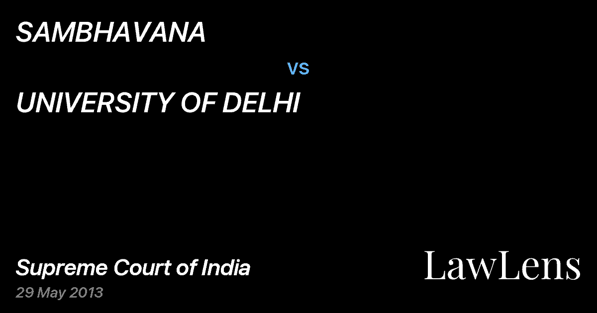 Preview image for SAMBHAVANA vs. UNIVERSITY OF DELHI