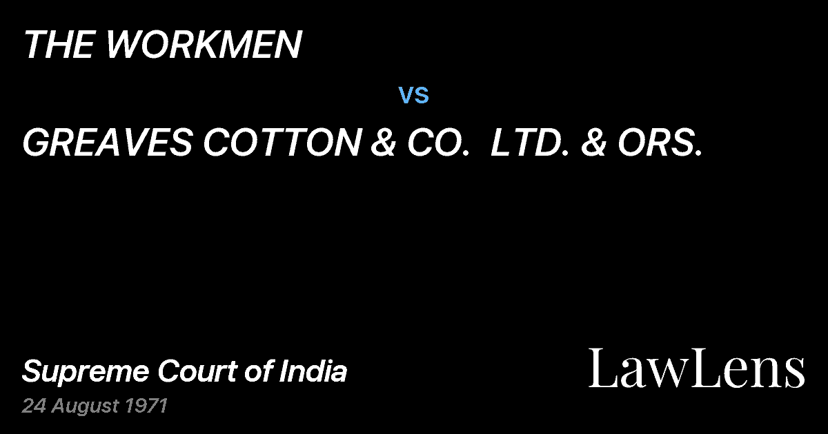 Preview image for THE WORKMEN vs. GREAVES COTTON & CO.  LTD. & ORS.
