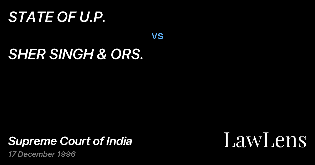 Preview image for STATE OF U.P. vs. SHER SINGH & ORS.
