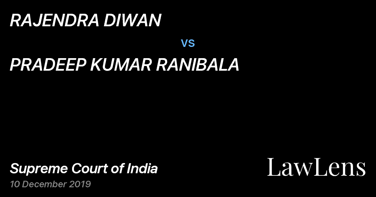 Preview image for RAJENDRA DIWAN vs. PRADEEP KUMAR RANIBALA