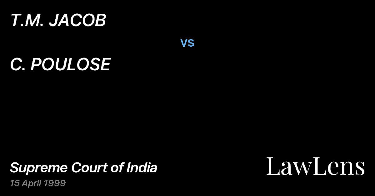 Preview image for T.M. JACOB vs. C. POULOSE