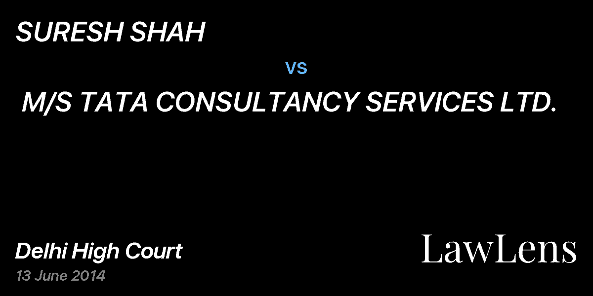 Preview image for SURESH SHAH vs. M/S TATA CONSULTANCY SERVICES LTD.