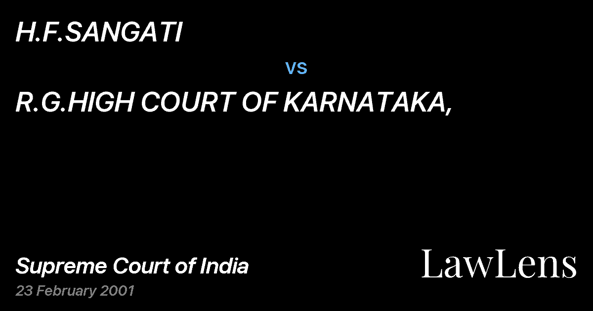 Preview image for H.F.SANGATI vs. R.G.HIGH COURT OF KARNATAKA,