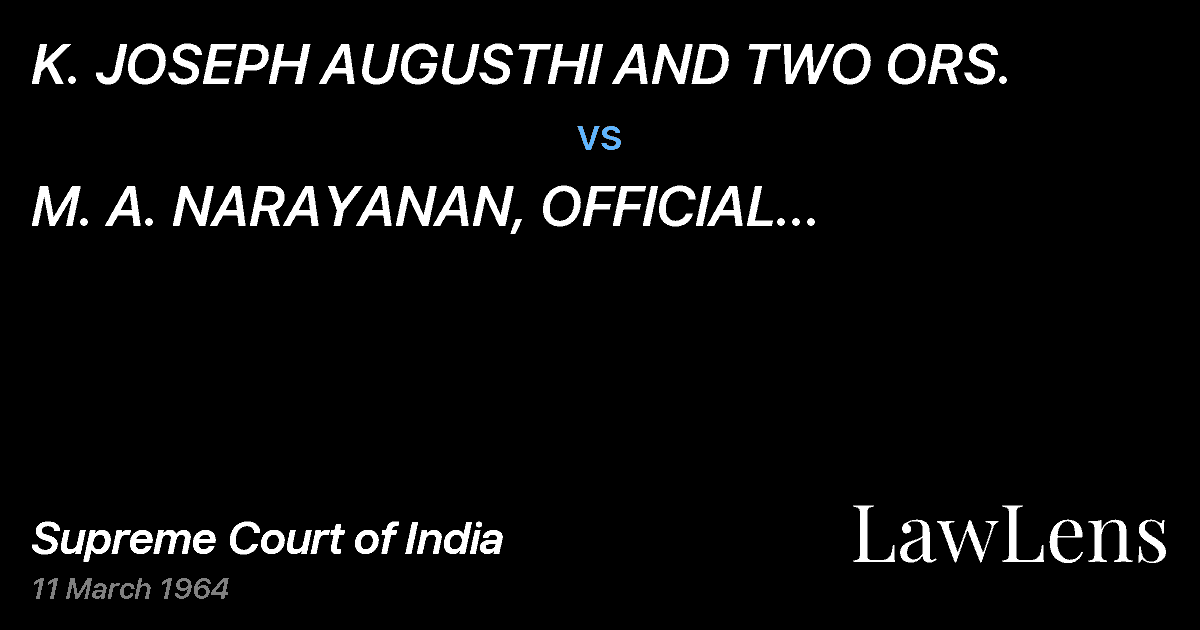 Preview image for K. JOSEPH AUGUSTHI AND TWO ORS. vs. M.   A. NARAYANAN, OFFICIAL LIQUIDATOR,PALAI CENTRAL BANK