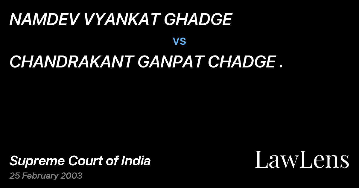 Preview image for NAMDEV VYANKAT GHADGE vs. CHANDRAKANT GANPAT CHADGE .