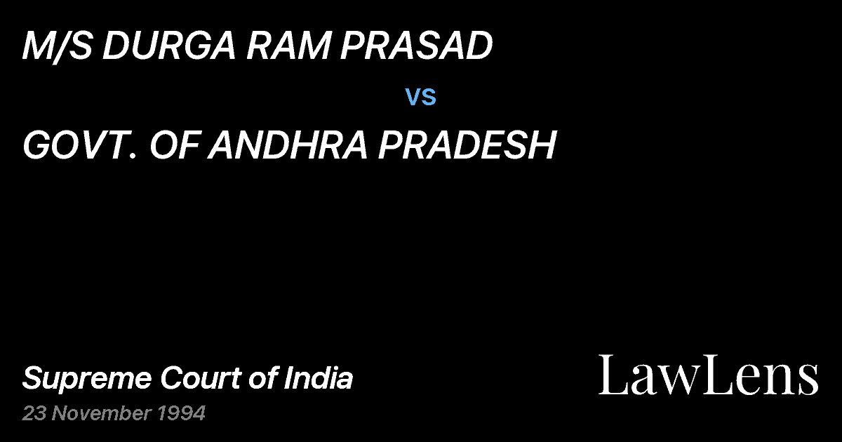 Preview image for M/S DURGA RAM PRASAD vs. GOVT. OF ANDHRA PRADESH