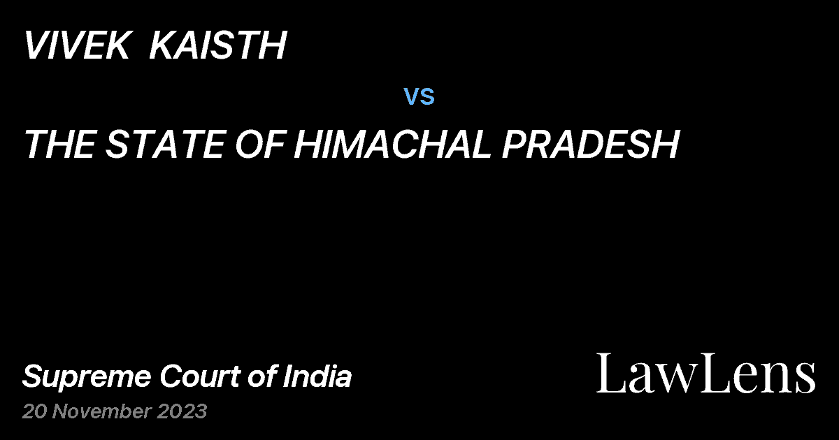 Preview image for VIVEK  KAISTH vs. THE STATE OF HIMACHAL PRADESH