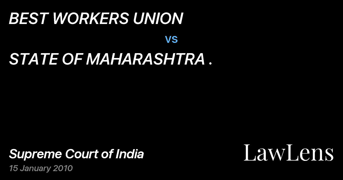 Preview image for BEST WORKERS UNION vs. STATE OF MAHARASHTRA .