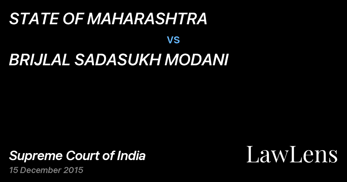 Preview image for STATE OF MAHARASHTRA vs. BRIJLAL SADASUKH MODANI