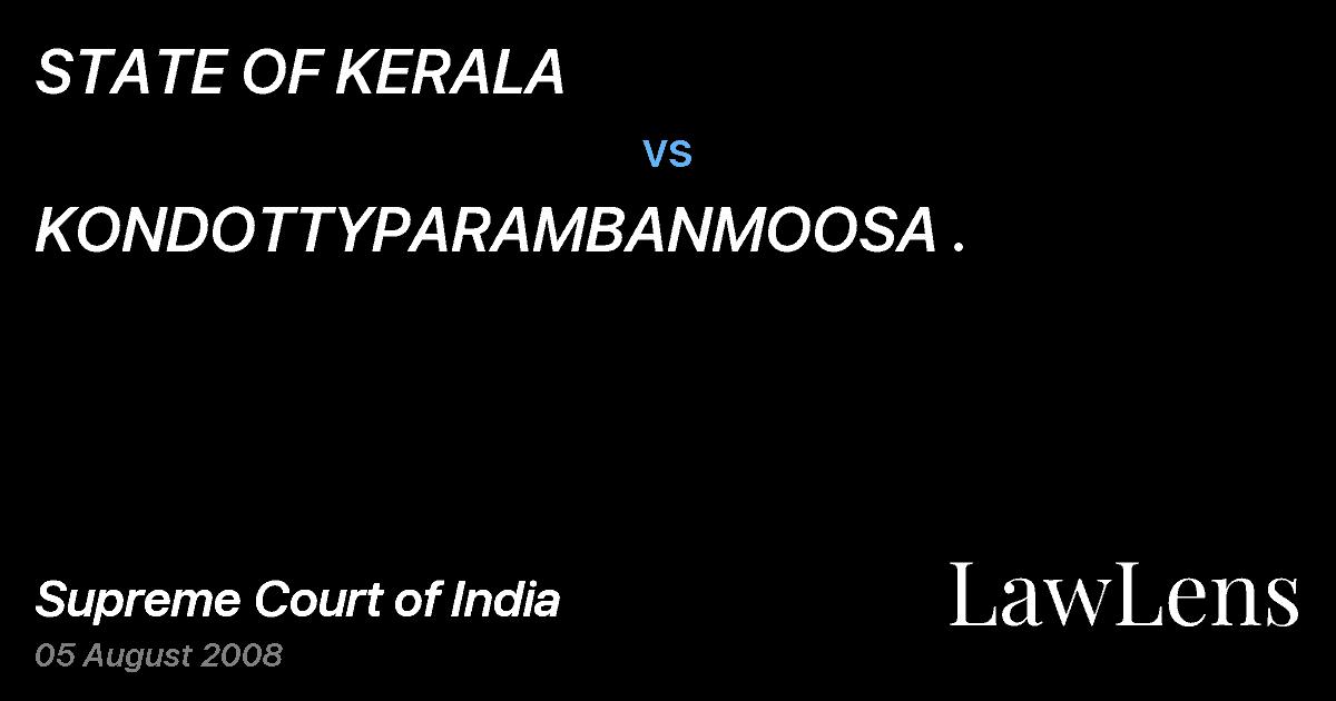 Preview image for STATE OF KERALA vs. KONDOTTYPARAMBANMOOSA .