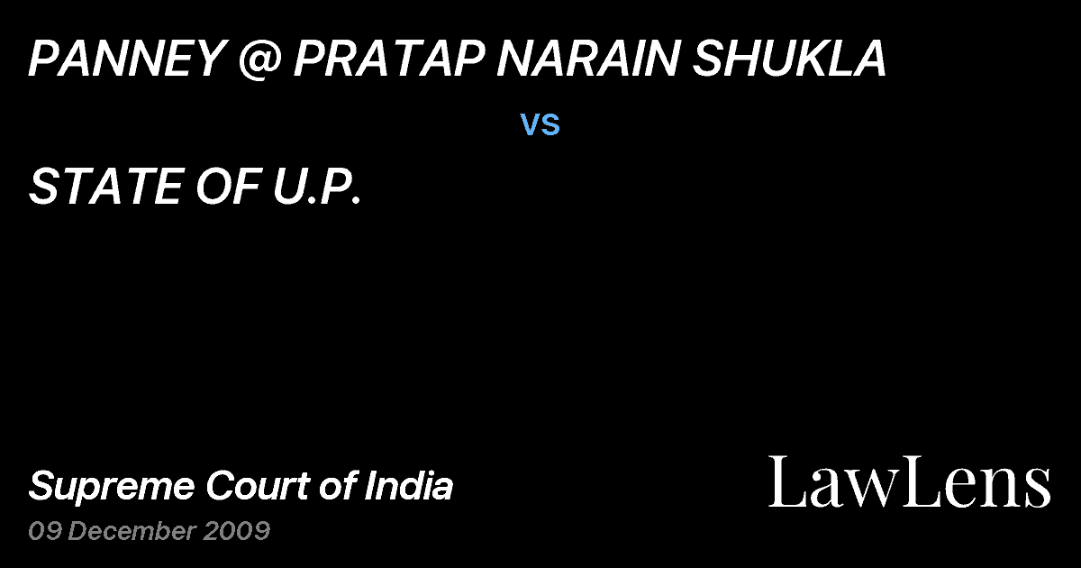 Preview image for PANNEY @ PRATAP NARAIN SHUKLA vs. STATE OF U.P.