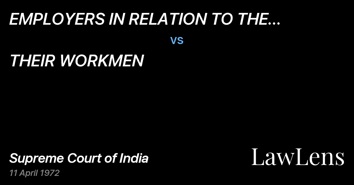 Preview image for EMPLOYERS IN RELATION TO THE MANAGEMENT OFINDIAN CABLE CO. vs. THEIR WORKMEN