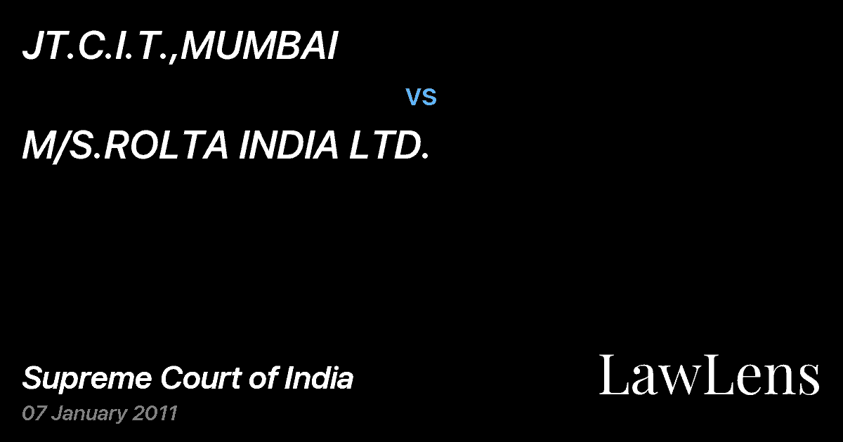 Preview image for JT.C.I.T.,MUMBAI vs. M/S.ROLTA INDIA LTD.