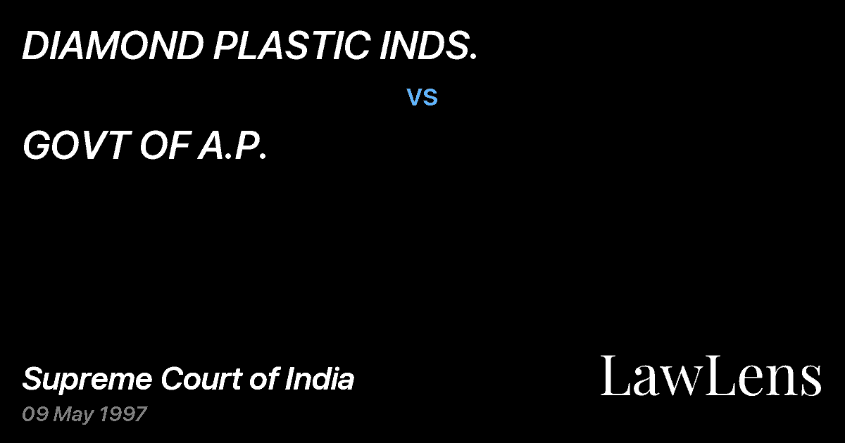 Preview image for DIAMOND PLASTIC INDS. vs. GOVT OF A.P.