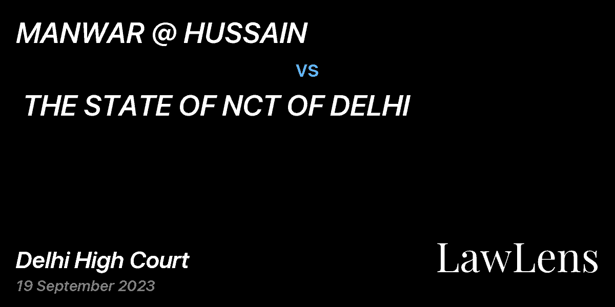 Preview image for MANWAR @ HUSSAIN  vs.  THE STATE OF NCT OF DELHI