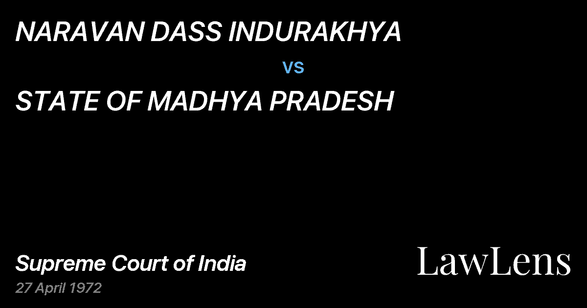 Preview image for NARAVAN DASS INDURAKHYA vs. STATE OF MADHYA PRADESH