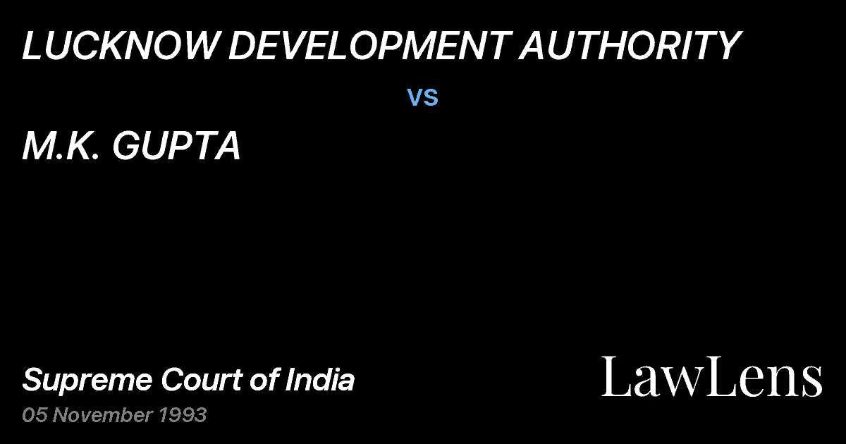 Preview image for LUCKNOW DEVELOPMENT AUTHORITY vs. M.K. GUPTA