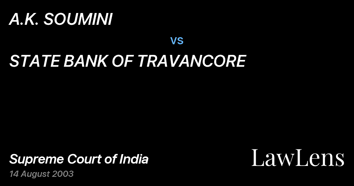 Preview image for A.K. SOUMINI vs. STATE BANK OF TRAVANCORE