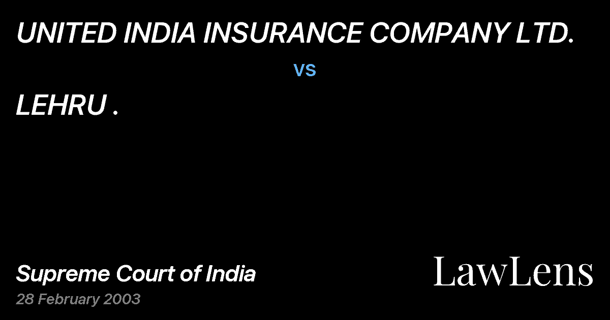 Preview image for UNITED INDIA INSURANCE COMPANY LTD. vs. LEHRU .