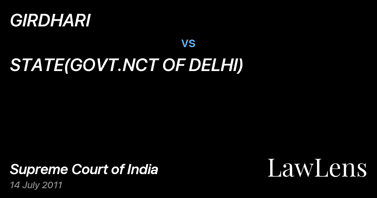 Preview image for GIRDHARI vs. STATE(GOVT.NCT OF DELHI)
