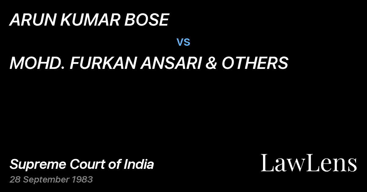 Preview image for ARUN KUMAR BOSE vs. MOHD. FURKAN ANSARI & OTHERS