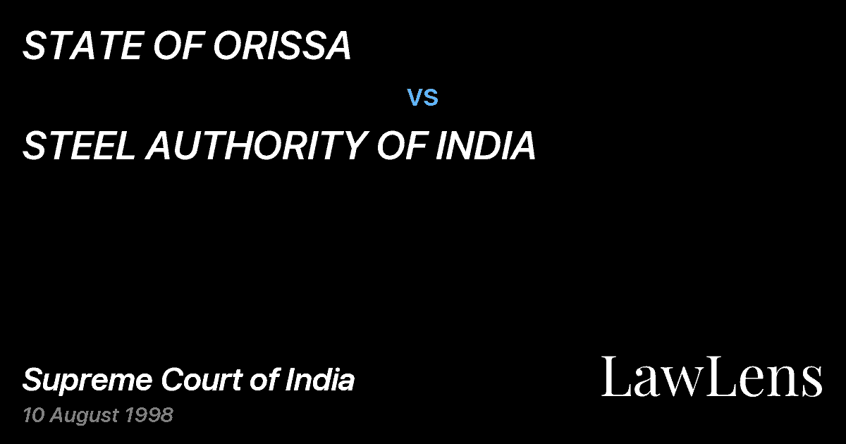 Preview image for STATE OF ORISSA vs. STEEL AUTHORITY OF INDIA