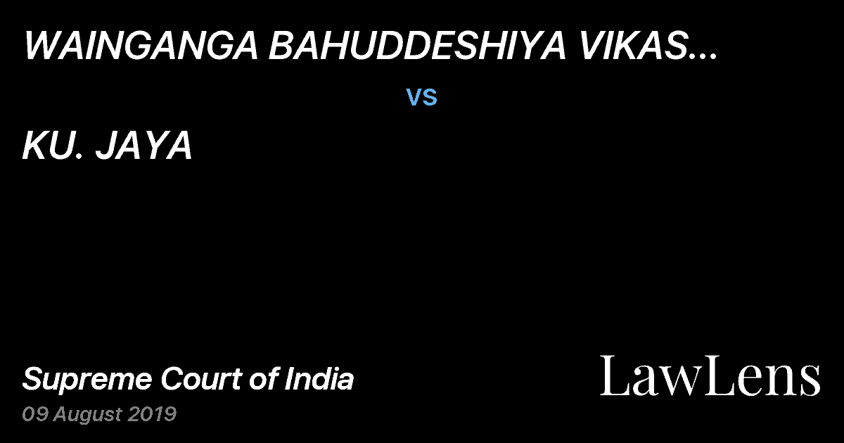 Preview image for WAINGANGA BAHUDDESHIYA VIKAS SANSTHA THR. PRESIDENT B.B. KARANJEKAR vs. KU. JAYA