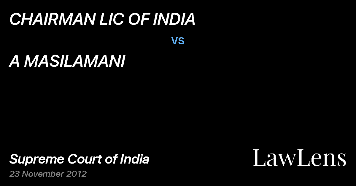 Preview image for CHAIRMAN LIC OF INDIA vs. A MASILAMANI