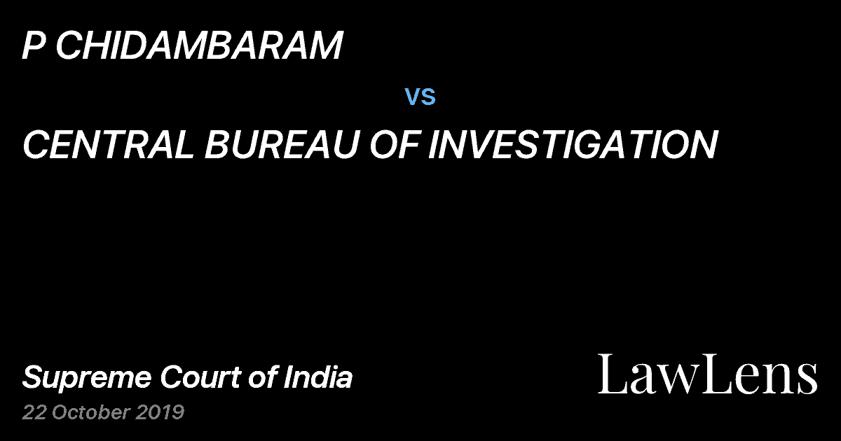 Preview image for P CHIDAMBARAM vs. CENTRAL BUREAU OF INVESTIGATION