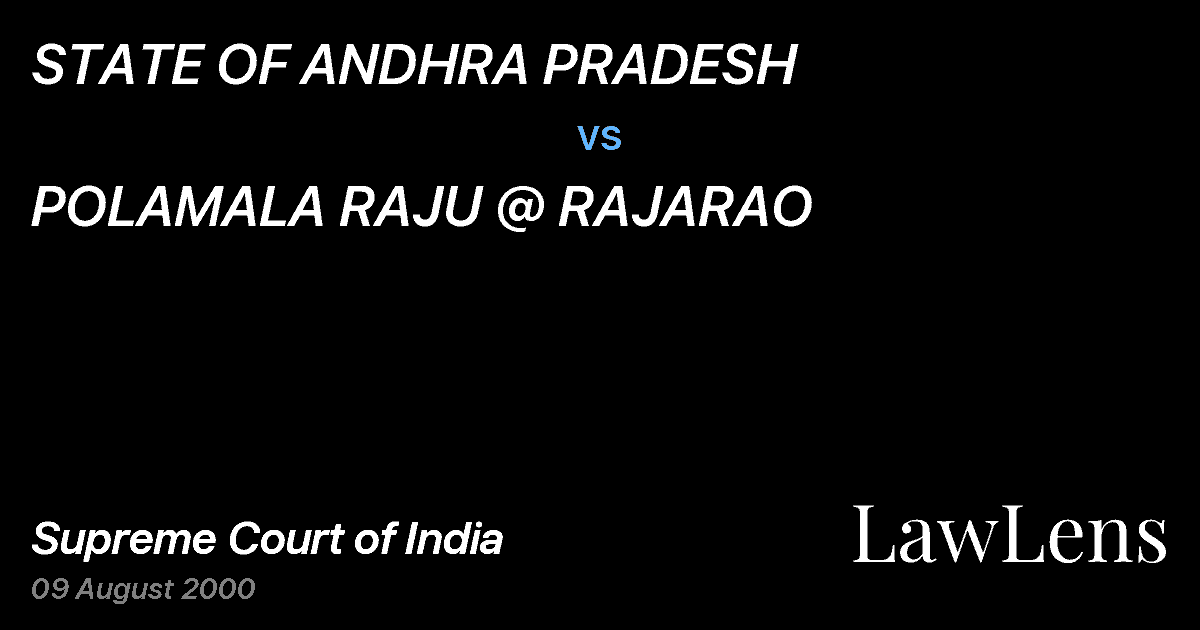 Preview image for STATE OF ANDHRA PRADESH vs. POLAMALA RAJU @ RAJARAO