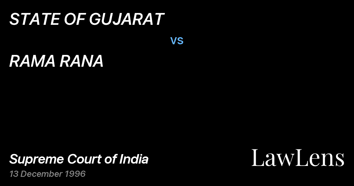 Preview image for STATE OF GUJARAT vs. RAMA RANA