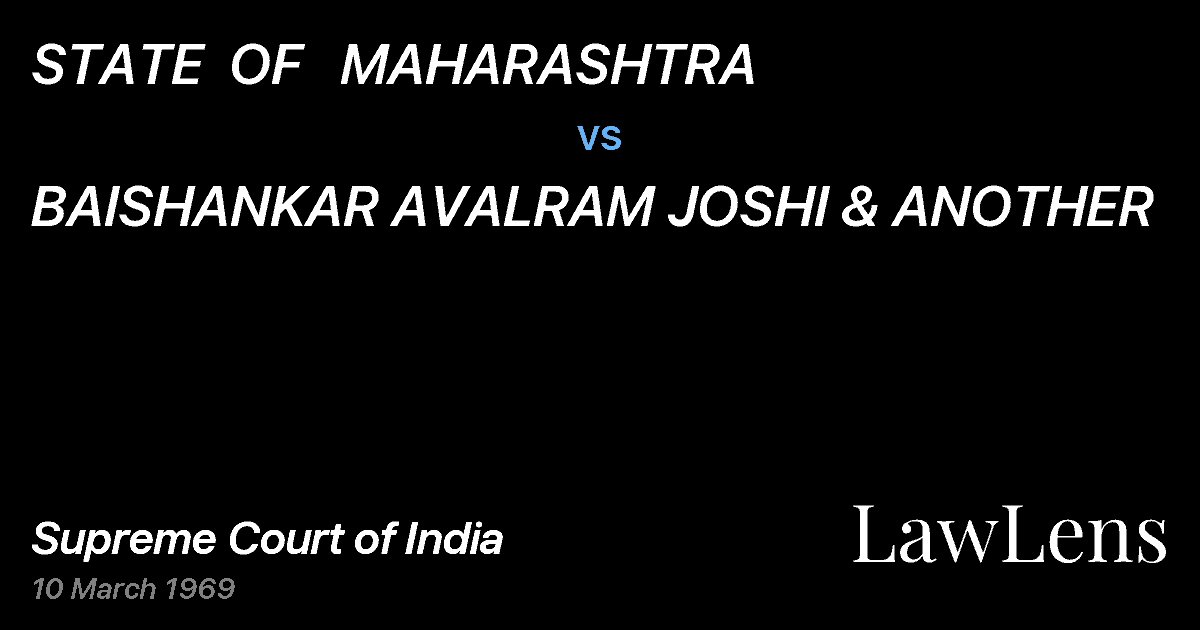 Preview image for STATE  OF   MAHARASHTRA vs. BAISHANKAR AVALRAM JOSHI & ANOTHER