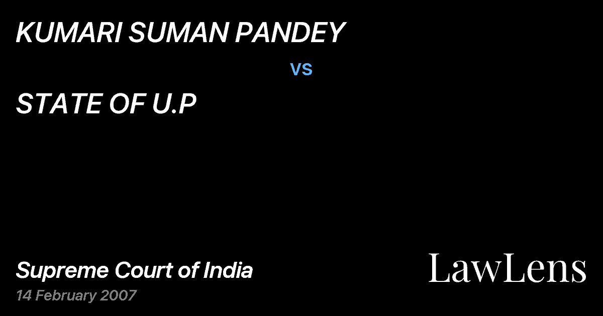 Preview image for KUMARI SUMAN PANDEY vs. STATE OF U.P