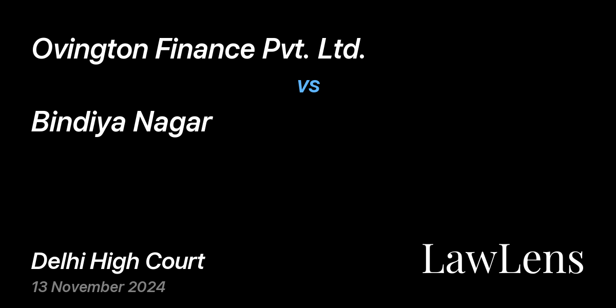 Preview image for Ovington Finance Pvt. Ltd. vs. Bindiya Nagar