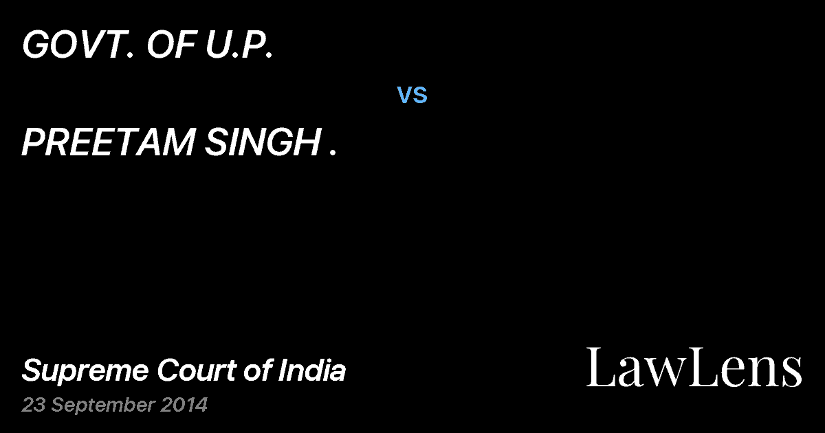 Preview image for GOVT. OF U.P. vs. PREETAM SINGH .