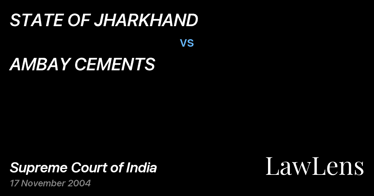 Preview image for STATE OF JHARKHAND vs. AMBAY CEMENTS