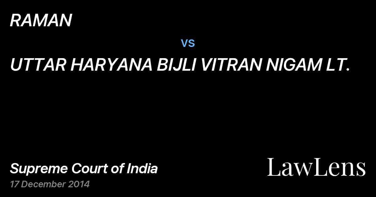 Preview image for RAMAN vs. UTTAR HARYANA BIJLI VITRAN NIGAM LT.
